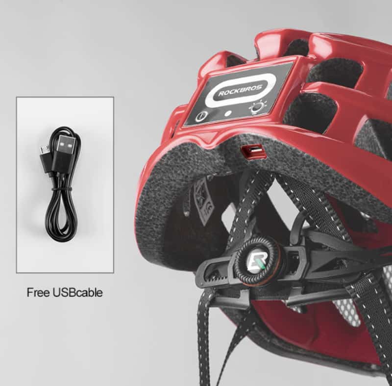 Велосипедный шлем со встроенным фонариком ROCKBROS