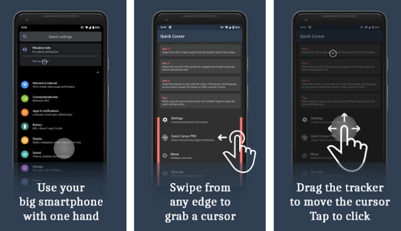Quick Cursor - приложение для управления смартфоном одной рукой