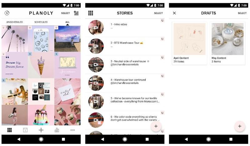 PLANOLY - приложение для отложенных публикаций в Instagram