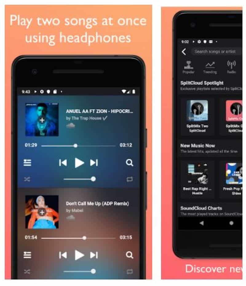 SplitCloud Double Music - приложение для раздельного прослушивания музыки в наушниках